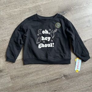 NWT Girls 5T Cat & Jack Black and White Glow In the Dark Halloween Ghost Sweater